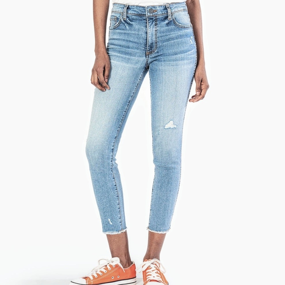 **Kut From The Kloth** Abigail Straight Crop Fray Hem Jeans.
